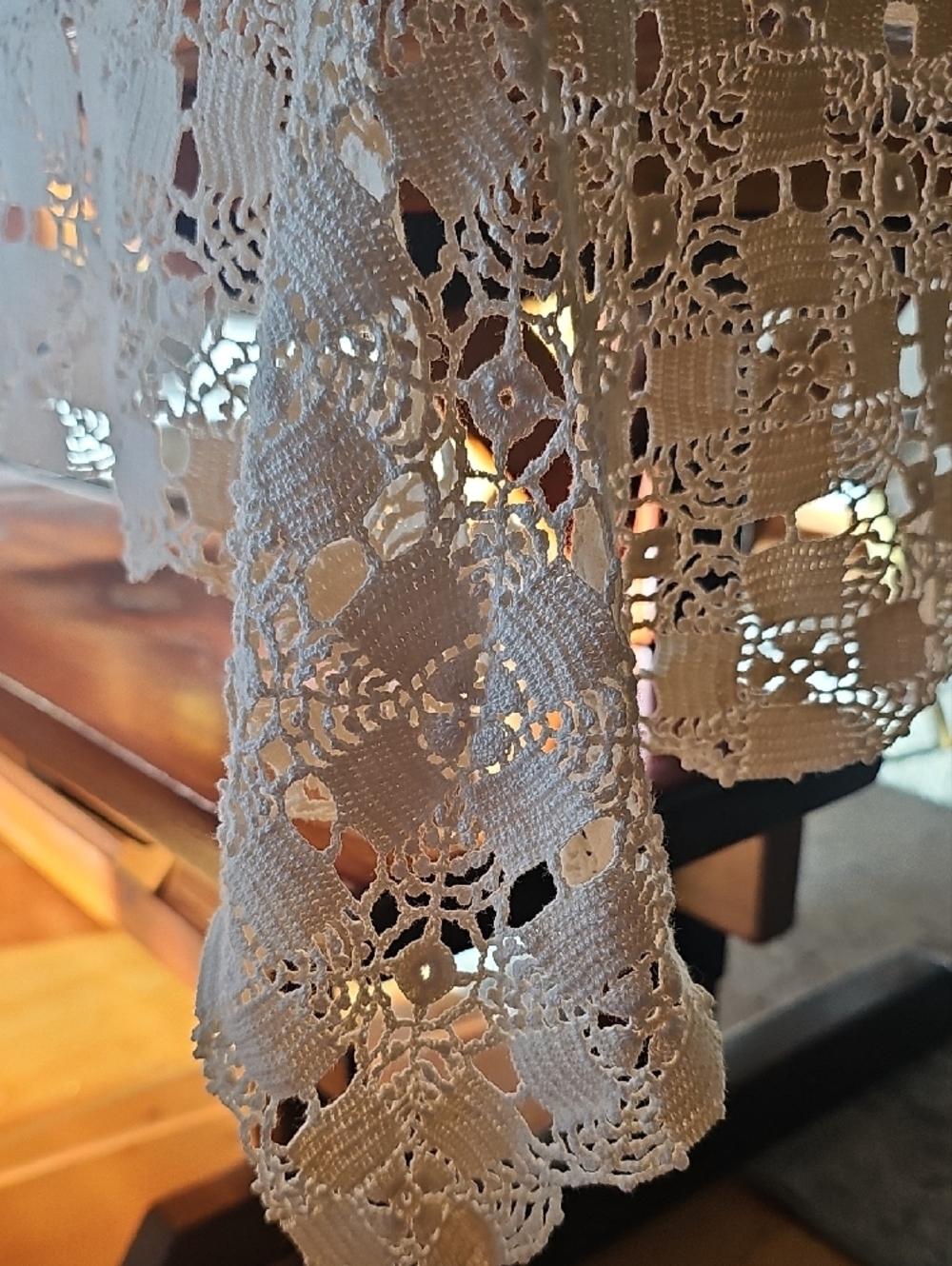 Handmade Crochet Lace Tablecloth in Cream - Picture 5 of 7